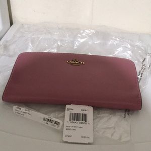 Coach Rose leather skinny wallet